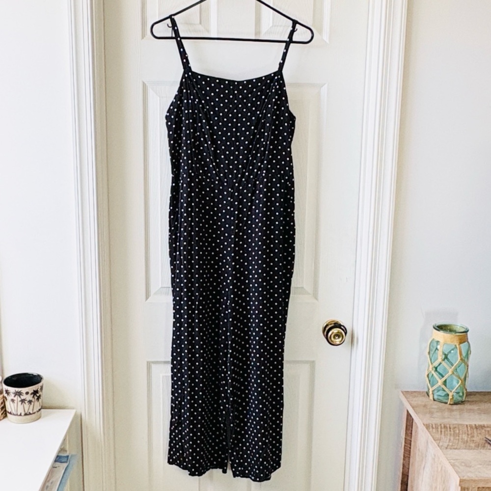 Old Navy Black Polka Dot Cropped Strap Jumpsuit - Picture 4 of 10
